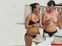 Strand, Badpak, Vingeren, Flashing, Kut duiken, Tieten likken, Bekijker, Nat