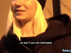 Hot blonde fucks him for his cash offer