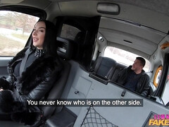 Slutty female taxi driver gets a good anal dicking from her client