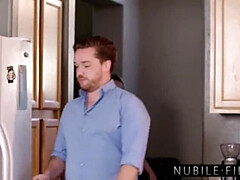 Blonde Teens Emma Hix & Kyler Quinn Share Big Dick - Passionate Threesome with Facial Finish