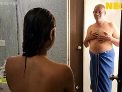 Horny Indian teen and old man smutty sex scene