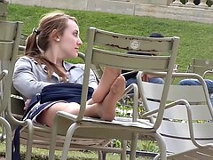 Incredibly Sexy Candid Nylon Feet Outdoors