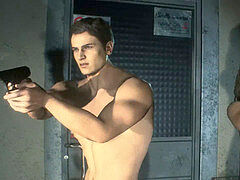 Let's play male bare mod of Resident Evil 2 Leon's bulge Big Dick 23cm