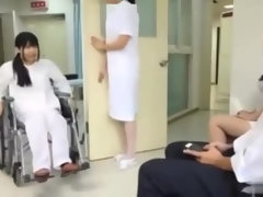 Lovely Japanese female in medical sex video in public place