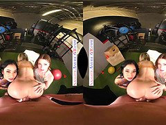 Avery, Mazy, and Minxx use their big tits & skills to achieve fitness mastery in virtual reality