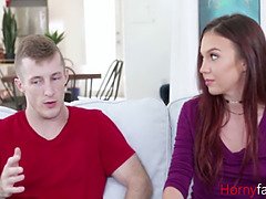 Stepsis Ava Haze gives stepbro a study break with her panties off