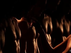 Blondine, Spermaladung, Aufs gesicht abspritzen, Flotter dreier