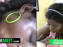 Petite Ebony Babe Interested In Exploring New Things Especially On Bed