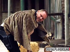 Rawhide Scene 5: Jasmine Webb & Jessa Rhodes get raw and dirty in a group sex frenzy!