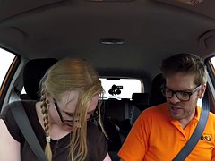 Fake Driving School Teen student creampie after lesson
