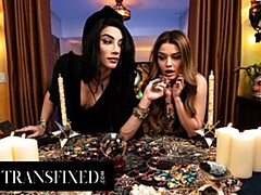ASMR fortune teller Ariel Demure reads Vanessa Vega's future and then fucks her doggystyle