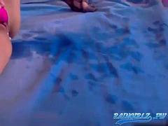 Enthousiasteling, Grote mammen, Masturbatie, Roodharige vrouw, Alleen, Tieten likken, Webcamera