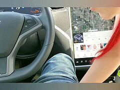 TINDER appointment CAUGHT porking ME IN A TESLA ON AUTO-PILOT