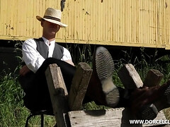 お尻, フェラチオ, アウトドア, オマンコ, ガリガリ, ティーン, 三人, オッパイの