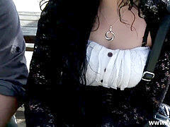 She comes, public nudity, black-haired