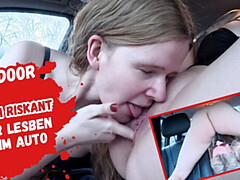 Coche, Consolador, Alemán, Lesbiana, Maduro, Madres para coger, Al aire libre, Público