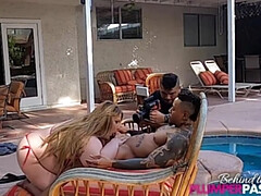 Толстушки, За кадром, Большая жопа, Блондинки, Межрасовый секс