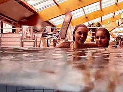 iva and paulinka big tits teenis in the pool