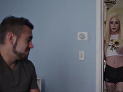 Tattooed babe with small tits banged by lover after sex in 69 position