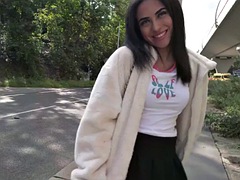 素人, 美女, 車, 露出狂, アウトドア, 現実, タトゥー, オッパイの