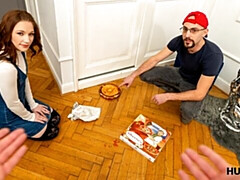 18, デカ尻, フェラチオ, バック, 自然山雀, 赤毛, ティーン, オッパイの