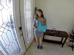 Awesome mature Cyndi Sinclair jumps on a pretty nice big cock