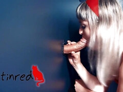 ブロンド, フェラチオ, ズームショット, イく瞬間, のぞき穴, 手コキする, 淫乱熟女, フェラする