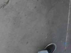 Blondine, Flashen, Zierlich, Pov, Öffentlich, Muschi, Titten, Spanner