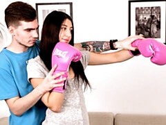 ベッドルーム, デカ尻, デカチン, フェラチオ, 茶髪の, 自然山雀, ティーン, オッパイの