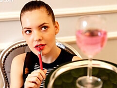 デカチン, フェラチオ, 茶髪の, バック, ヒール, 自然山雀, ストッキング, ティーン