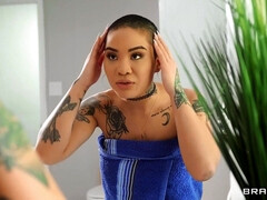 カップル, 気狂い, レズビアン, なめる, オマンコ, 剃毛, おもちゃ