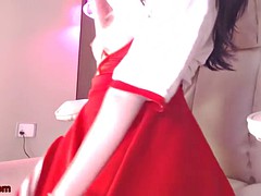 korean teen camgirl masturbates in sexy outfit