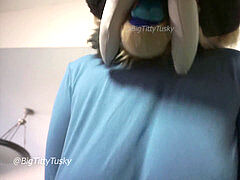 dame Murrsuiter with giant milk cans Teases in a Tight Shirt