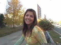 Nana, Brunette brune, Hard, De plein air, Actrice du porno, Pov, Public, Adolescente