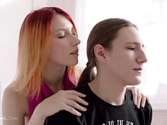 お尻, フェラチオ, 赤毛, ガリガリ, ティーン