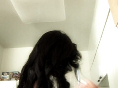 Cul, Sucer une bite, Brunette brune, Tir de sperme, Queue, Poilue, Hard, Interracial