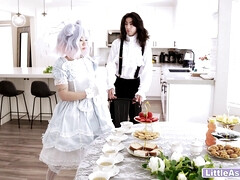 アジア人, デカチン, フェラチオ, ハードコア, なめる, 小柄, オマンコ, ティーン