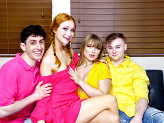 Grosser arsch, Flotter vierer, Pornostars, Rotschopf