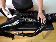 Enthousiasteling, Gebondenheid, Brutaal, Hd, Latex, Klap, Slaaf, Kousen