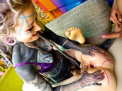 In den arsch, Grosser schwanz, Blasen, Kehlenfick, Emotionale dirne, Frau frau mann, Gruppe, Einschiebung