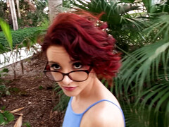 Sex on the street with petite redhead Lola Fae