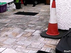 ぽっちゃり, デカパイ, ブロンド, フェラチオ, なめる, 自然山雀, オマンコ, ティーン