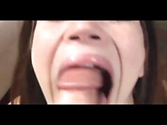 Grosser schwanz, Braunhaarige, Aufs gesicht abspritzen, Würgen, Hd, Masturbation, Pov, Realität