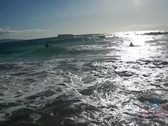 Plage, Doigter, Exhib, Nue, De plein air, Pov, Public, Voyeur