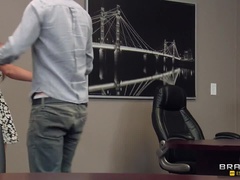 デカパイ, ブロンド, フェラチオ, イく瞬間, バック, 指いじり, なめる, オフィス