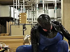 黒人, ブーツ, 黒人, ヒール, ゴム, オナニー, 公共, 一人