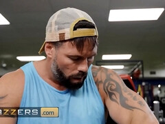 デカパイ, ブロンド, フェラチオ, 捕まる, ジム, Hd, スパイ