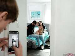 Beautiful sex in the missionary pose with a busty Victoria June