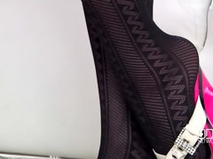 Blondine, Fetisch, Flexibel, Absätze, Zierlich, Erotischer film, Ablutschen, Titten