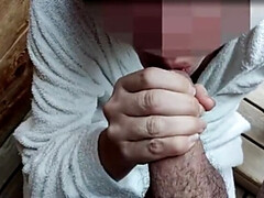 Pijpbeurt, Gevangen, Flashing, Handbeurt, Hd, Saunazaal, Bekijker, Vrouw